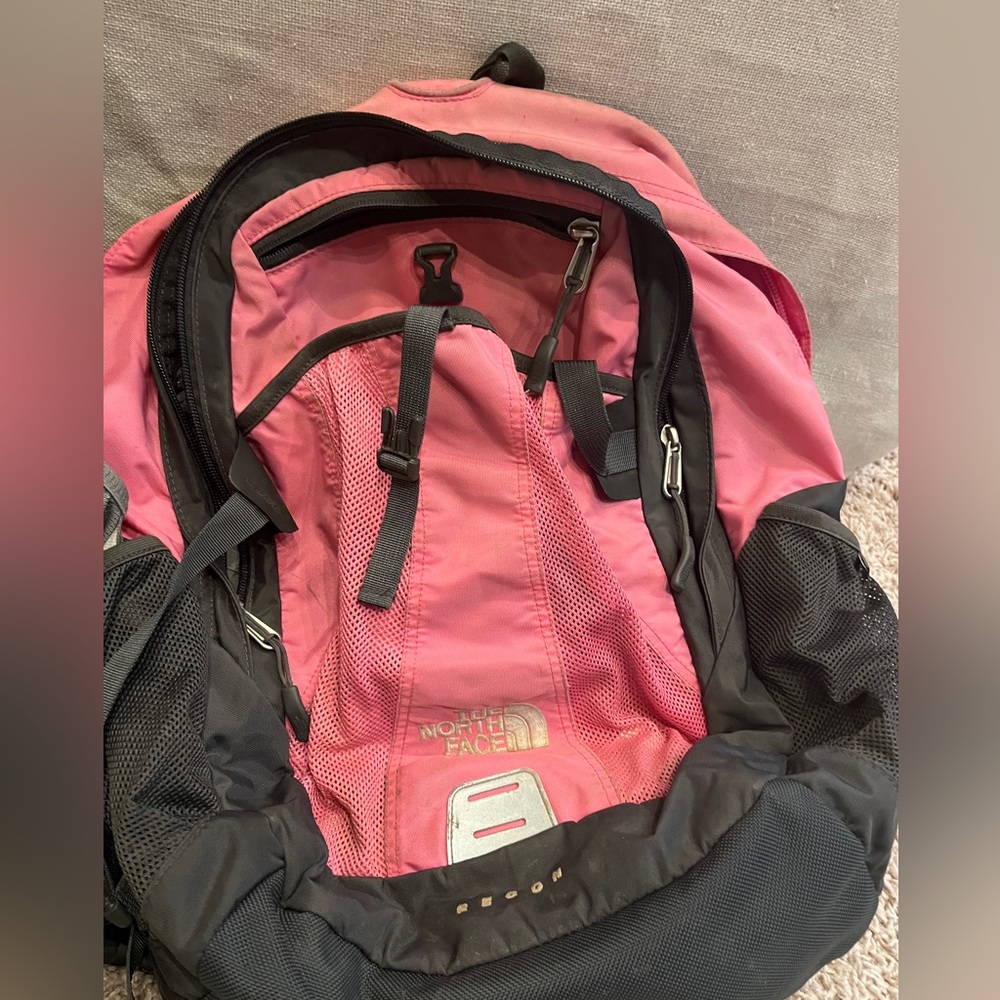 Light Pink And Grey North Face Backpack Gem